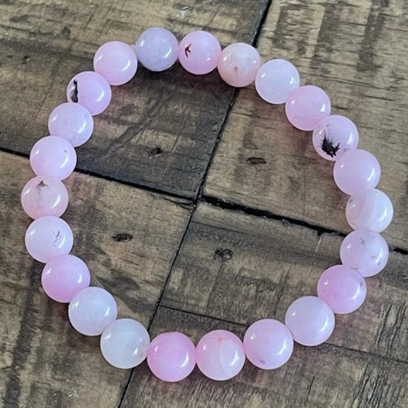 goddess zodiac Jewelry - 8mm Pink Cherry Blossom Jasper Stretch Bracelet